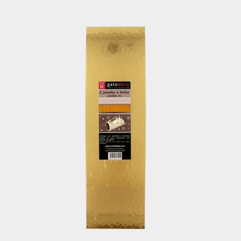 5 supports à gâteaux rect dorés 29,5 x 10 cm - Patisdecor