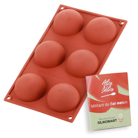 Moule en silicone 6 demi-sphères - Alice Délice