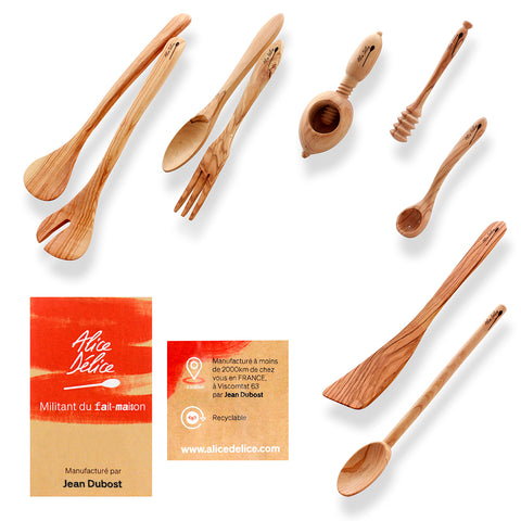 Cuillère en bois d'olivier mouvette 30 cm - Alice Délice