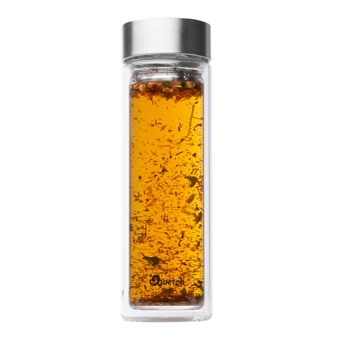 Théière verre double paroi inox 430 ml - Qwetch