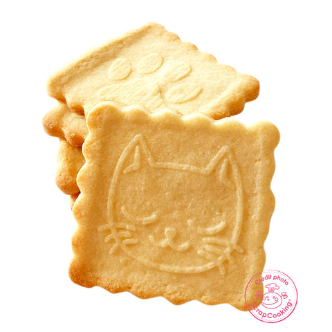 Tampon et découpoir pour biscuit chat- Scrapcooking