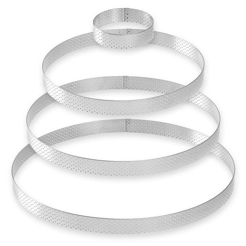 Cercle à tarte en inox perforé 6/8 parts 24,5 cm - Alice Dé