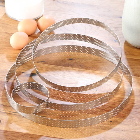Cercle à tarte en inox perforé 6/8 parts 24,5 cm - Alice Dé