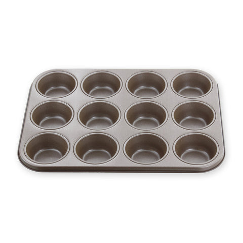 Moule 12 muffins en métal anti adhérent - Alice Délice