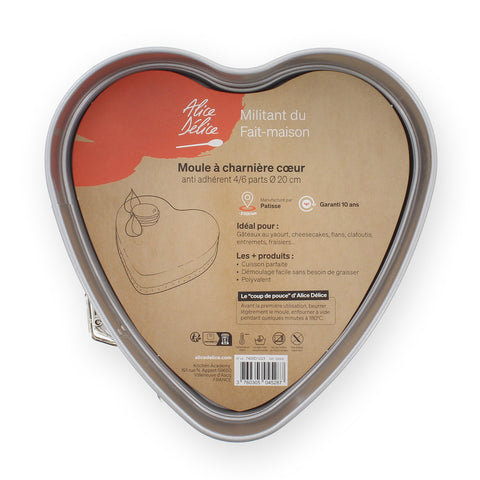 Moule à charnière coeur en métal anti adhérent 4/6 parts 20