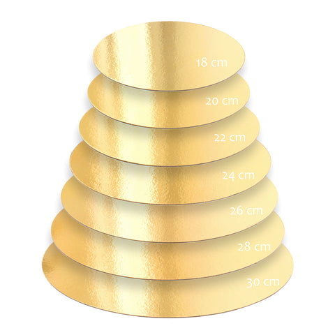 5 supports à gâteaux ronds dorés 20 cm