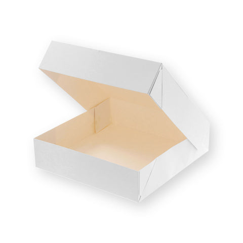 Boîte à gâteaux blanche 20 x 20 x 5 cm - Patisdecor