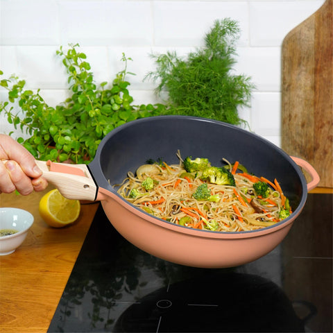 Poêle 8 en 1 La Fabuleuse 28 cm Pivoine sans PFAS - Cookut