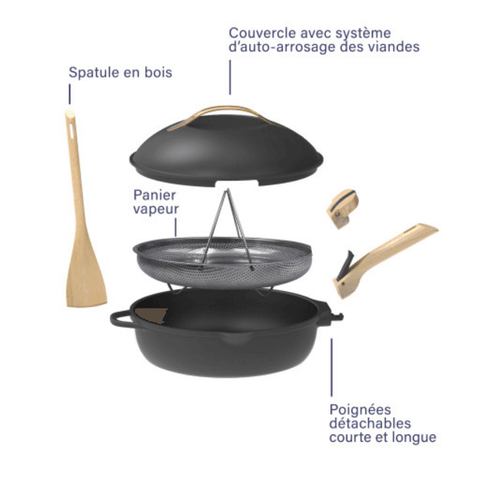 Poêle 8 en 1 La Fabuleuse 28 cm Météore sans PFAS - Cookut