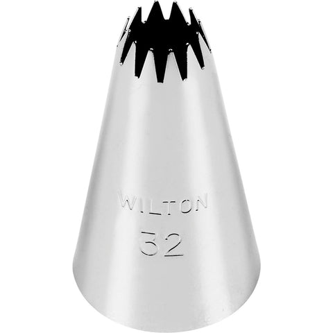 Douille en inox : cannelée étoile  32 - Wilton