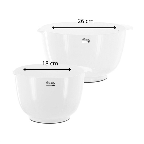 2 bols préparation plastique blanc 18 et 26cm - Alice Délice