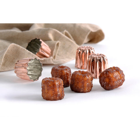 4 moules à cannelés bordelais en cuivre 4.5 cm - Patisse
