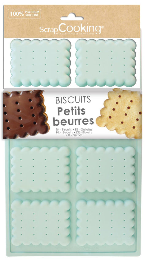 Moule en silicone 8 biscuits petit beurre - Scrapcooking
