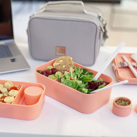 Bento encastrable 2 pots et couverts 1.5L rose - Umami