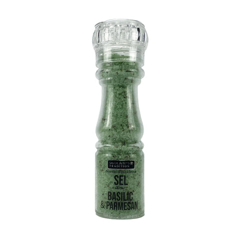 Sel Basilic et Parmesan en moulin 150 gr - Savor et Sens