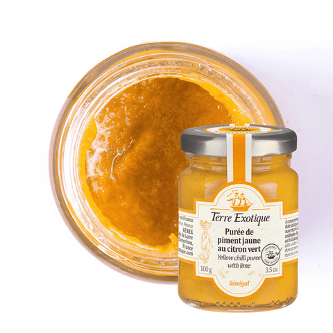 Purée de piment jaune au citron vert 100 g - Terre Exotique