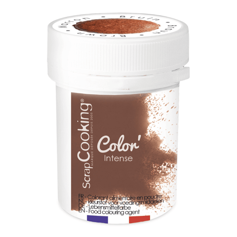 Colorant poudre hydrosoluble Marron 5g - Scrapcooking