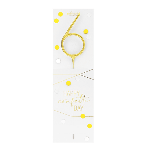 Bougie chiffre 6 Happy confetti - Wondercandle
