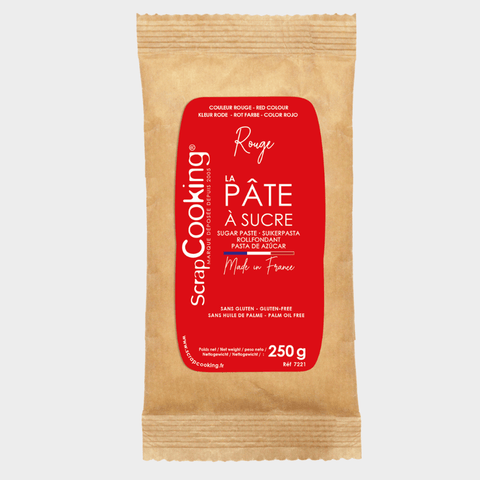 Pâte à sucre rouge 250 gr - Scrapcooking